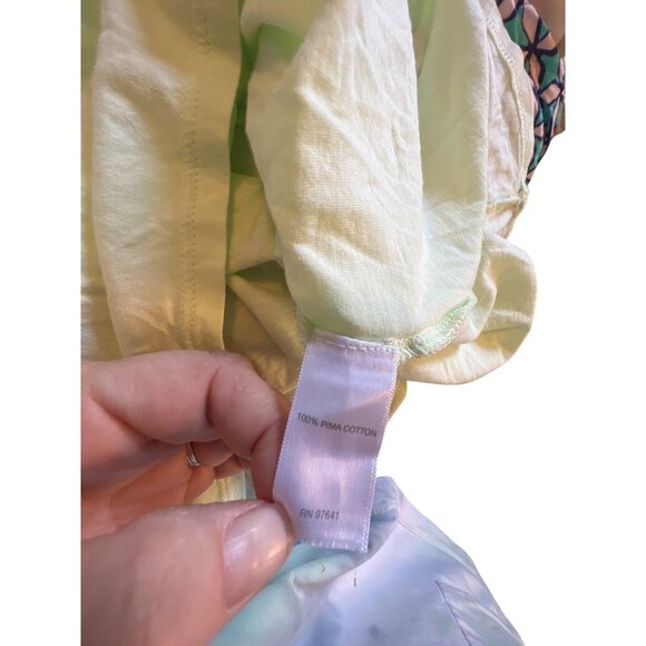 Pure Jill Scoop-Neck Elliptical Tee In Light Green 100% Pima Cotton Size L - Picture 5 of 5